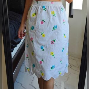Vintage Midi Summer Floral Skirt